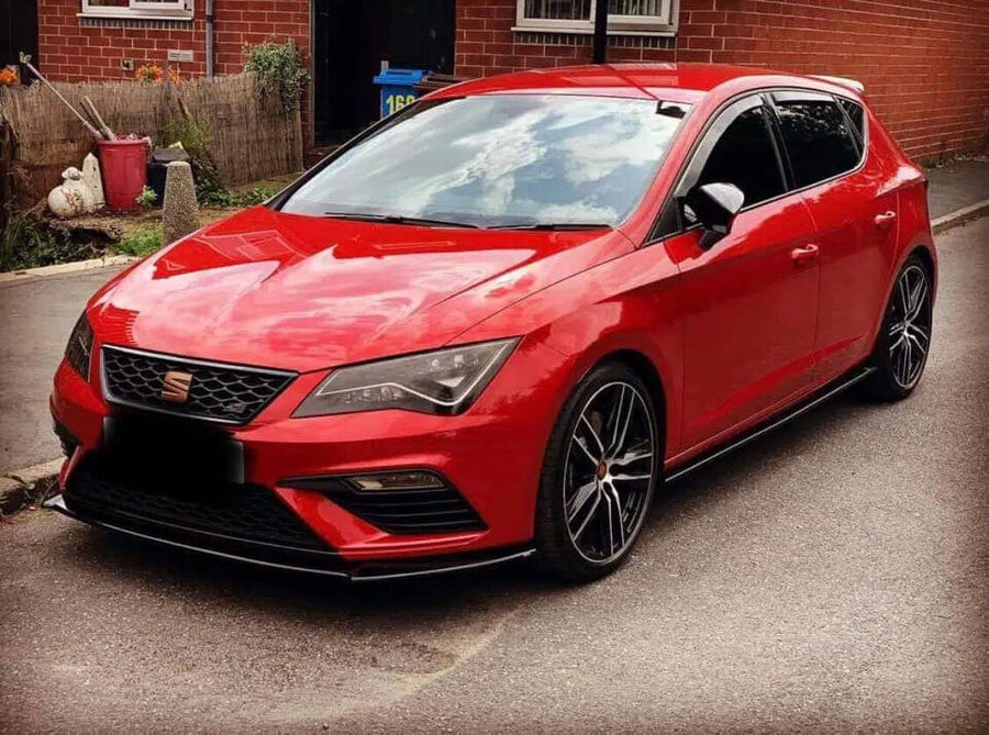 2012-2016 Seat Leon MK3 Cupra FR Front Splitter ABS Plastic Gloss Black