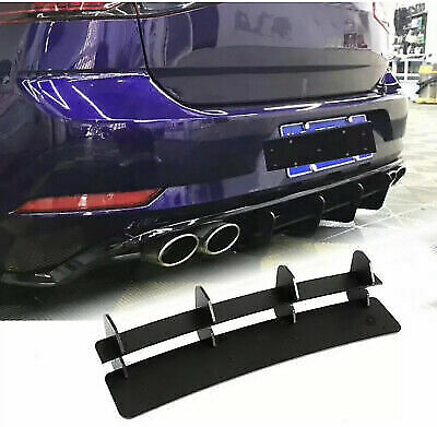 VW GOLF MK 7.5 R Rear Diffuser Fins ABS Plastic Gloss Black
