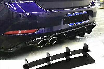 VW GOLF MK 7.5 R Rear Diffuser Fins ABS Plastic Gloss Black