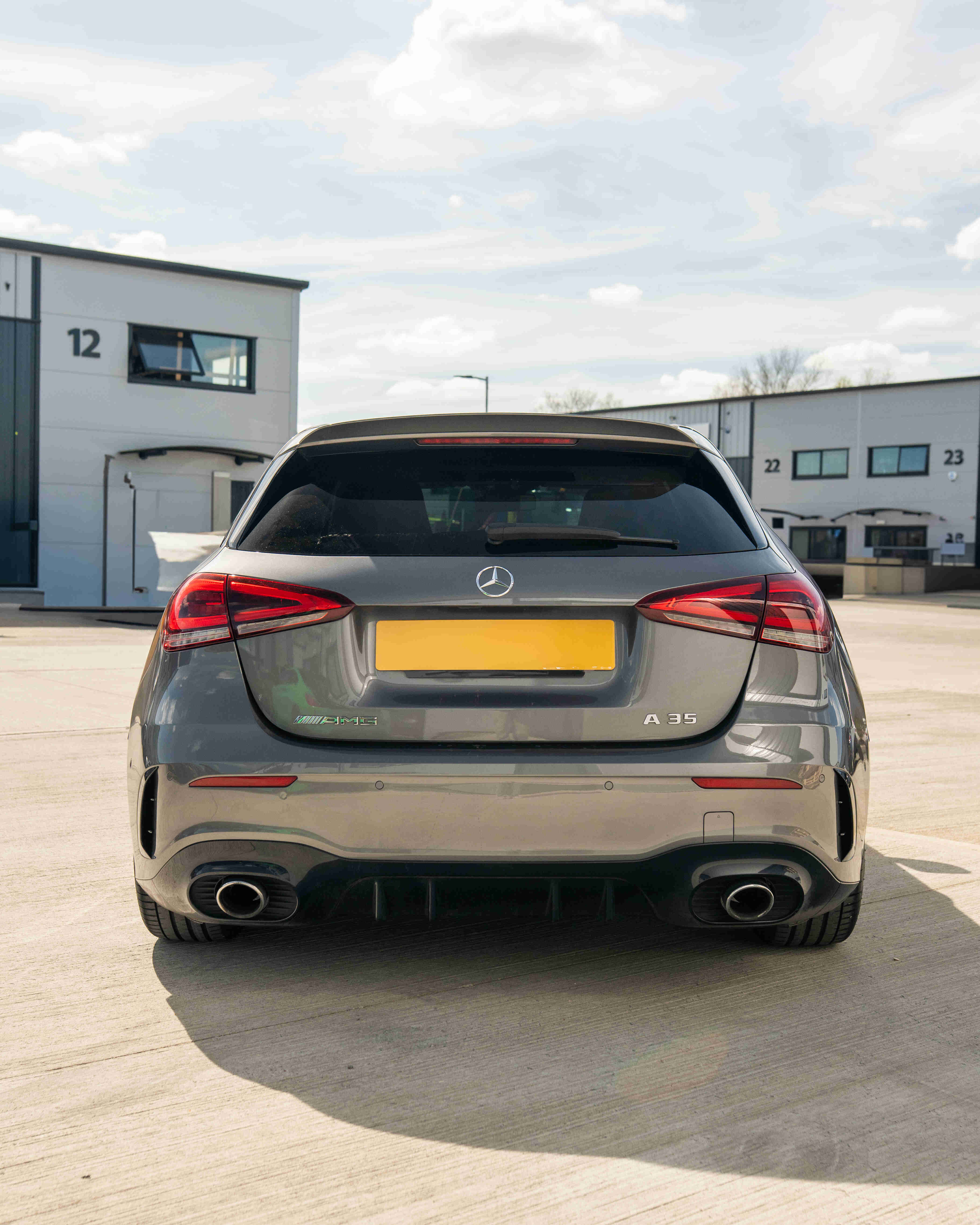 MERCEDES A-CLASS A35 W177 2018+ GLOSS BLACK REAR BUMPER CORNERS