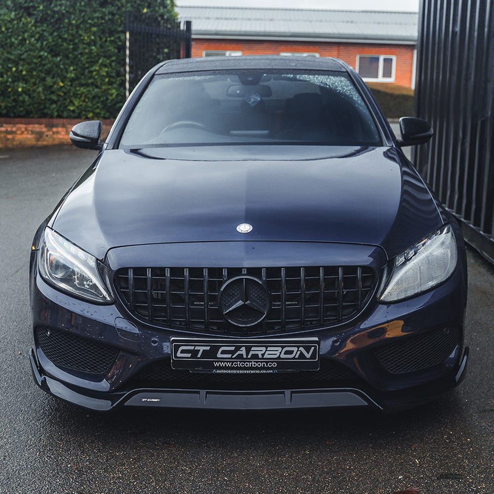 MERCEDES C43 & C CLASS W205 2014-2018 PRE-FACELIFT GLOSS BLACK SPLITTER - V1