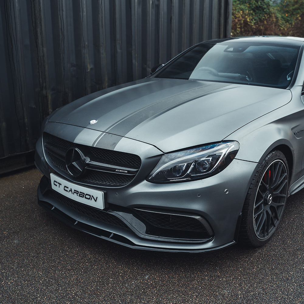 MERCEDES W205 C63 COUPE 2015-2018 GLOSS BLACK SPLITTER - V1