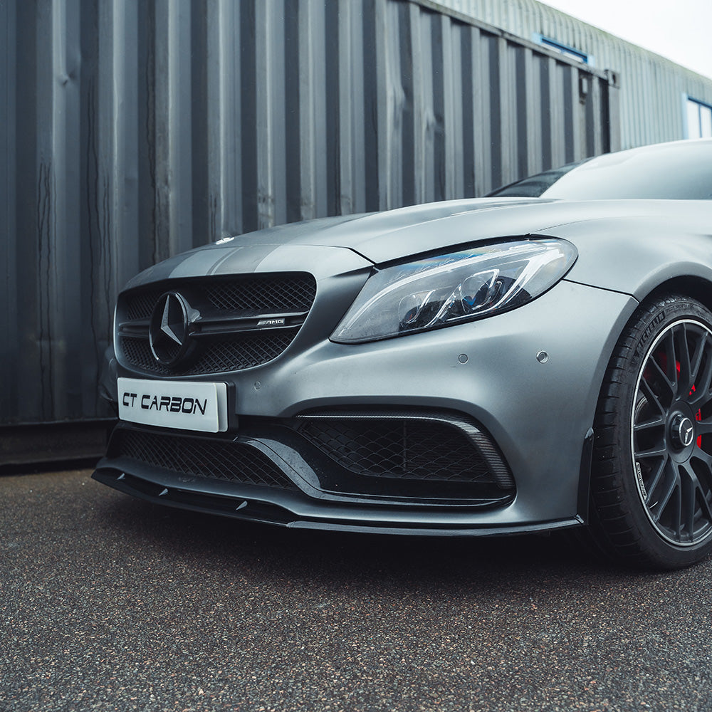 MERCEDES W205 C63 COUPE 2015-2018 GLOSS BLACK SPLITTER - V1