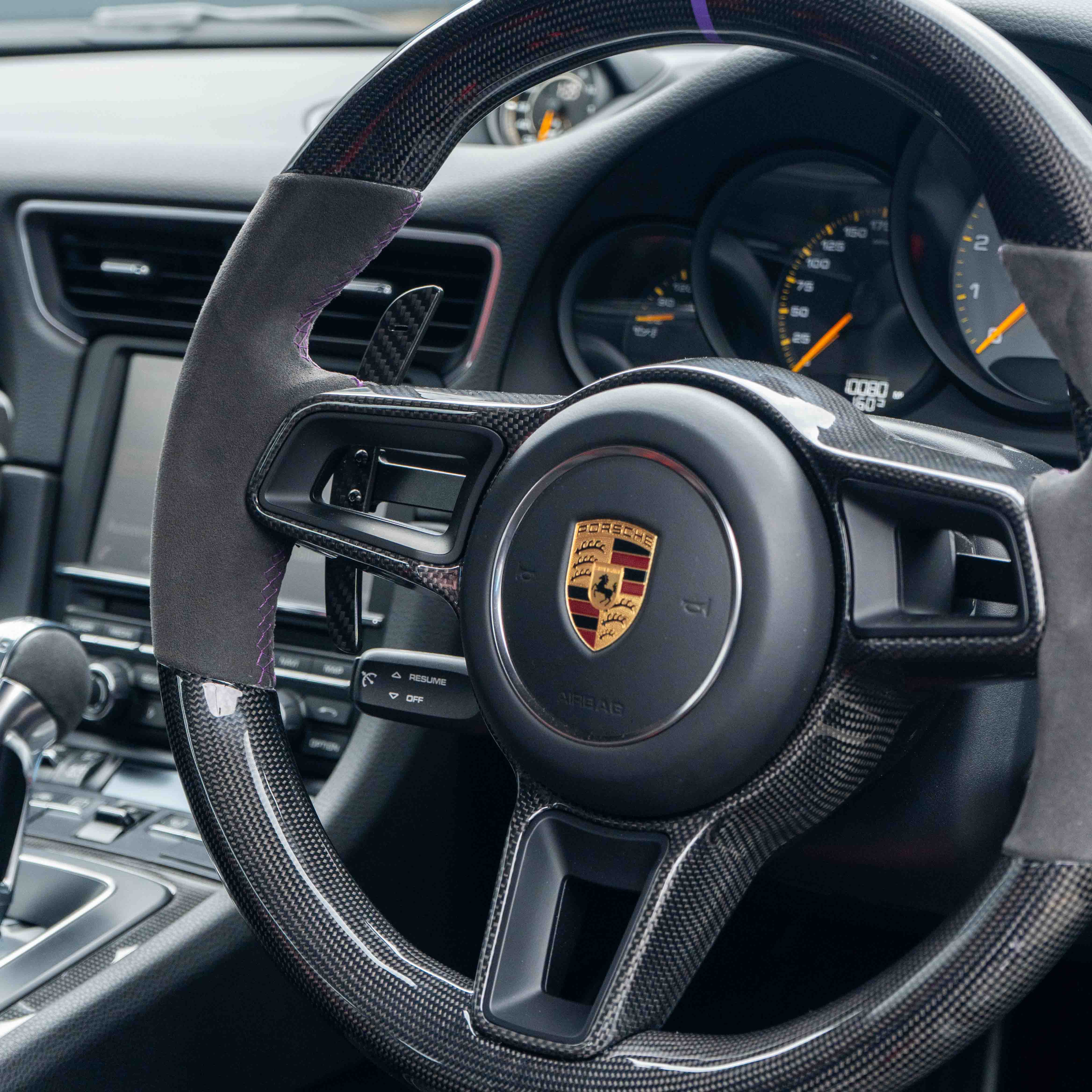 PORSCHE 911/CAYMAN/BOXSTER/CAYENNE/MACAN 2013+ MAGNETIC CARBON FIBRE PADDLES