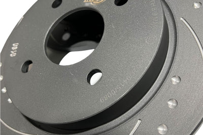 ** CLEARANCE ** Enhanced Performance (By RTS) Rear Brake Disc Upgrade - MK8 Fiesta 1.0 - Dimpled & Grooved ** NO RETURN **