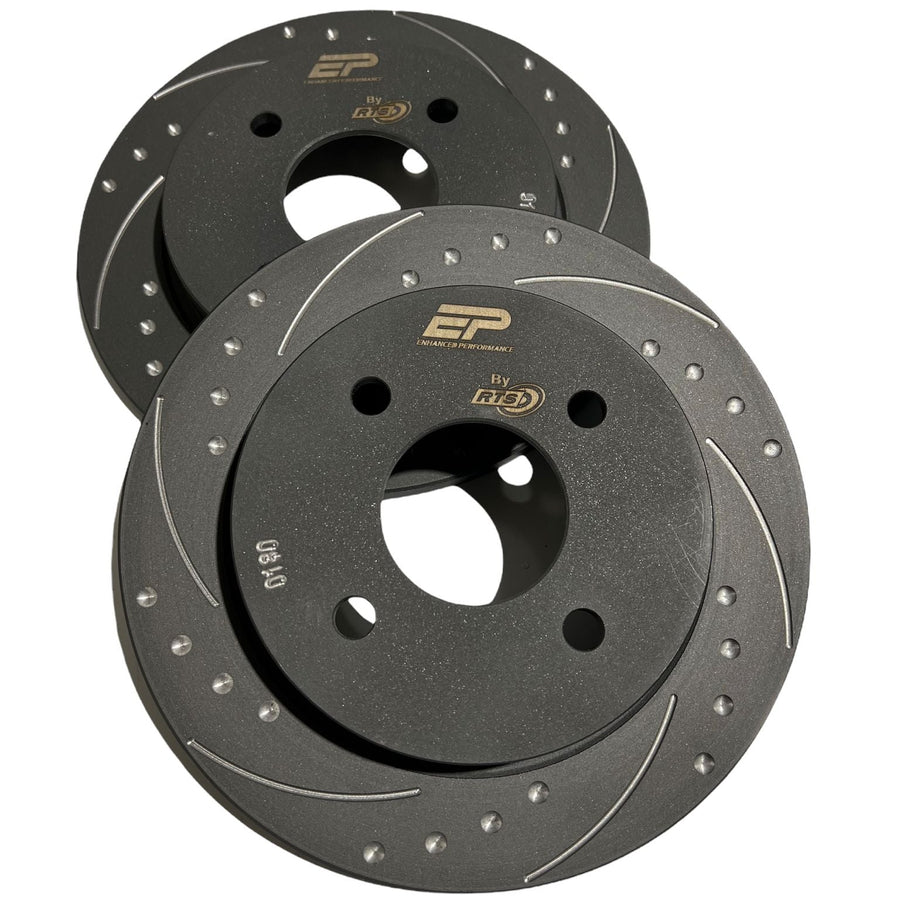 ** CLEARANCE ** Enhanced Performance (By RTS) Rear Brake Disc Upgrade - MK8 Fiesta 1.0 - Dimpled & Grooved ** NO RETURN **