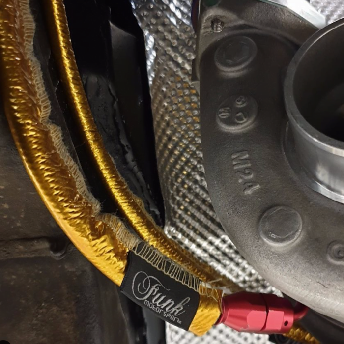 Gold Heat Sleeving (Sewn) Slides Over Sensitive Lines Silicon Tube