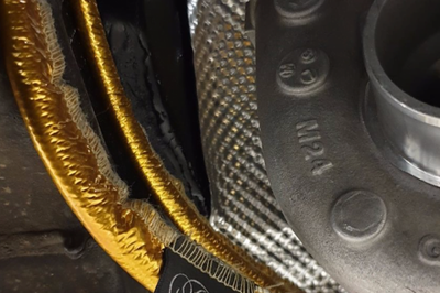 Gold Heat Sleeving (Sewn) Slides Over Sensitive Lines Silicon Tube