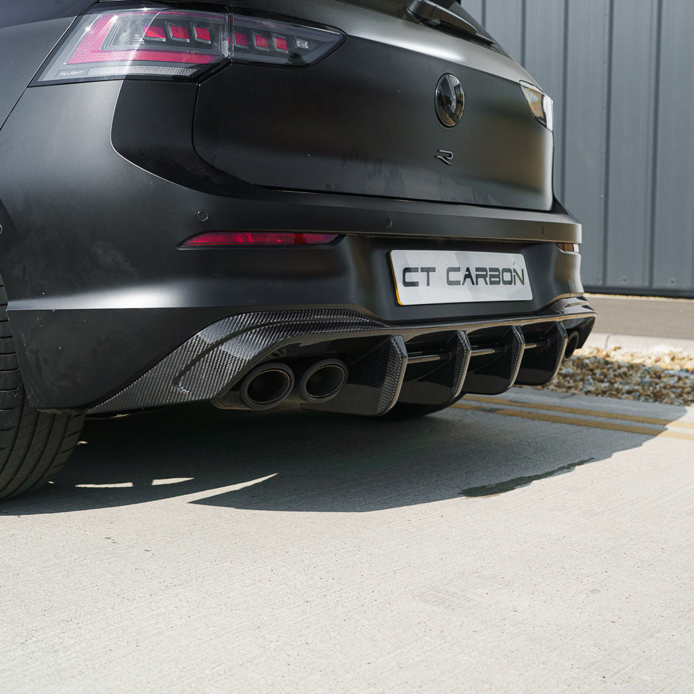 VW GOLF MK8/MK8.5 R/CS 2020+ CARBON FIBRE DIFFUSER - CT DESIGN