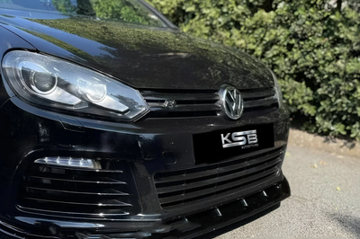 VW GOLF MK6 R SIDE SKIRTS EXTENSIONS . GLOSS BLACK ABS