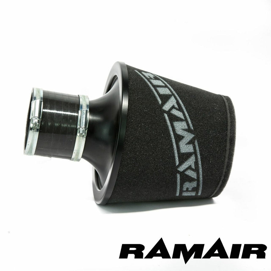 JS-070-BK-KIT - 70mm OD Neck - Black Large Aluminium Base Cone Filter With Silicone Coupler- Universal