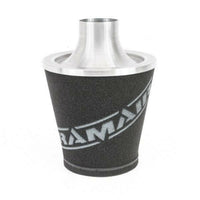 JS-070-SL-KIT - 70mm OD Neck - Silver Large Aluminium Base Cone Filter With Silicone Coupler- Universal
