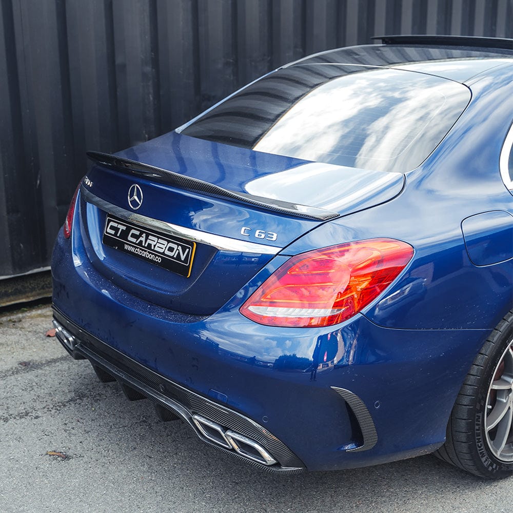 MERCEDES W205 C63 & C43 SALOON REAR BUMPER CARBON FIBRE CANARDS