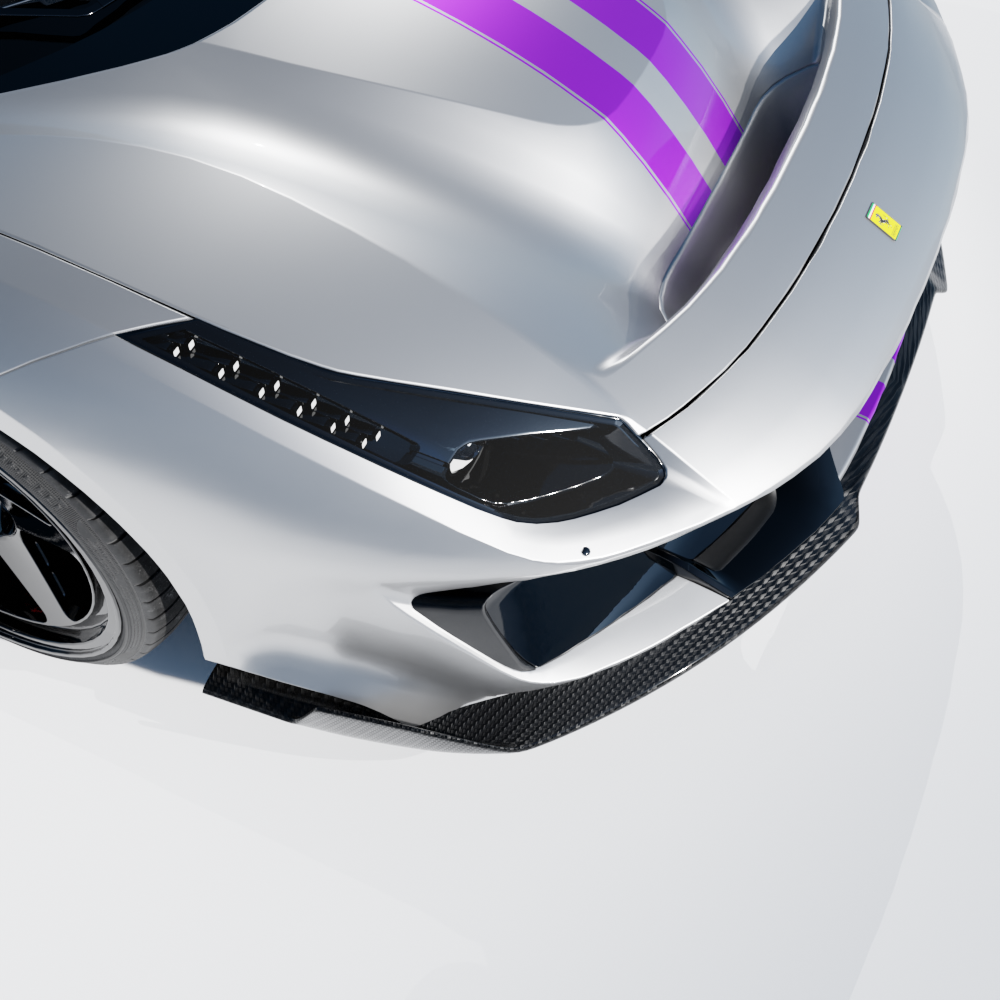 FERRARI 488 PISTA CARBON FIBRE SPLITTER - CT DESIGN