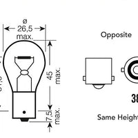 BriteVue 382 Reverse Light Bulb Upgrade – 6000K Ultra White LED (P21w | 1156 | BA15s)