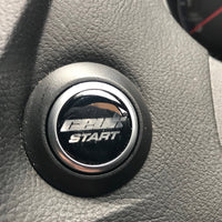 CEUK Logo Start Button Gel Overlay – Black & Chrome for MK7 Fiesta / MK3 Focus
