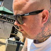 CEUK Branded Sunglasses – Black Frame with White Logo