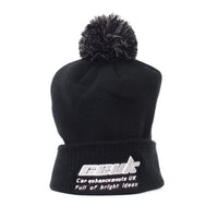Official CEUK Winter Bobble Hat – Black Wool with Embroidered Logo | Optional Air Freshener