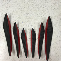 Universal 6-Piece Canard Set – No Drill | Carbon Look & Gloss Black Options
