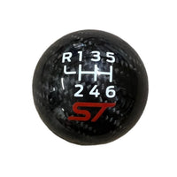 Genuine Carbon Fibre Gear Knob with Red ST Logo – Fits Most Manual Ford Models