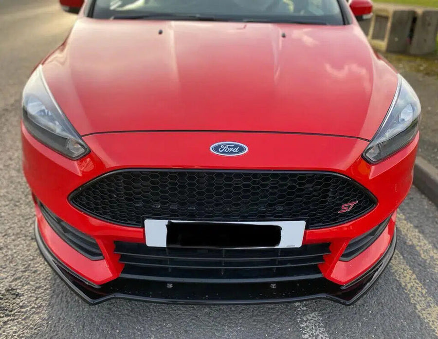 Ford Focus ST MK3 Facelift Front Splitter Gloss Black ABS Plastic