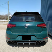 VW GOLF MK 7.5 R Rear Diffuser Fins ABS Plastic Gloss Black
