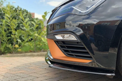 2012-2016 Seat Leon MK3 Cupra FR Front Splitter ABS Plastic Gloss Black