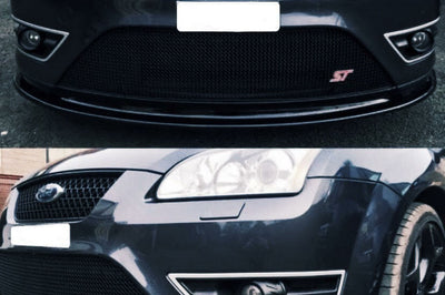 Ford Focus MK2 ST Face Lift Front Splitter & Side Skirts Gloss Black ABS Plastic