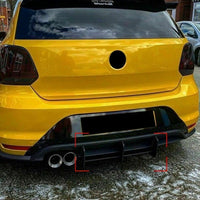 2011 - 2018 VW POLO GTI Rear Diffuser Fins ABS Plastic Gloss Black