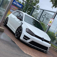 2012 Volkswagen Golf MK7 R Front Splitter Kit Gloss Black ABS Plastic (Inc Sideskirts)