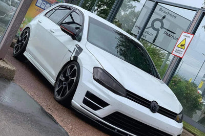 2012 Volkswagen Golf MK7 R Front Splitter Kit Gloss Black ABS Plastic (Inc Sideskirts)
