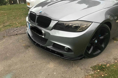 2008-2011 BMW E90/E91 M-Sport LCI Front Splitter ABS Plastic Gloss Black