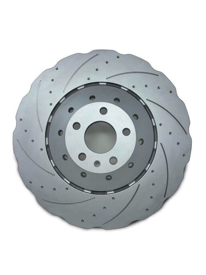 2013-2018 Audi RS6 & RS7 Pair Of Left & Right Side Grooved Brake Disc With Dimpled And Pads 390mm
